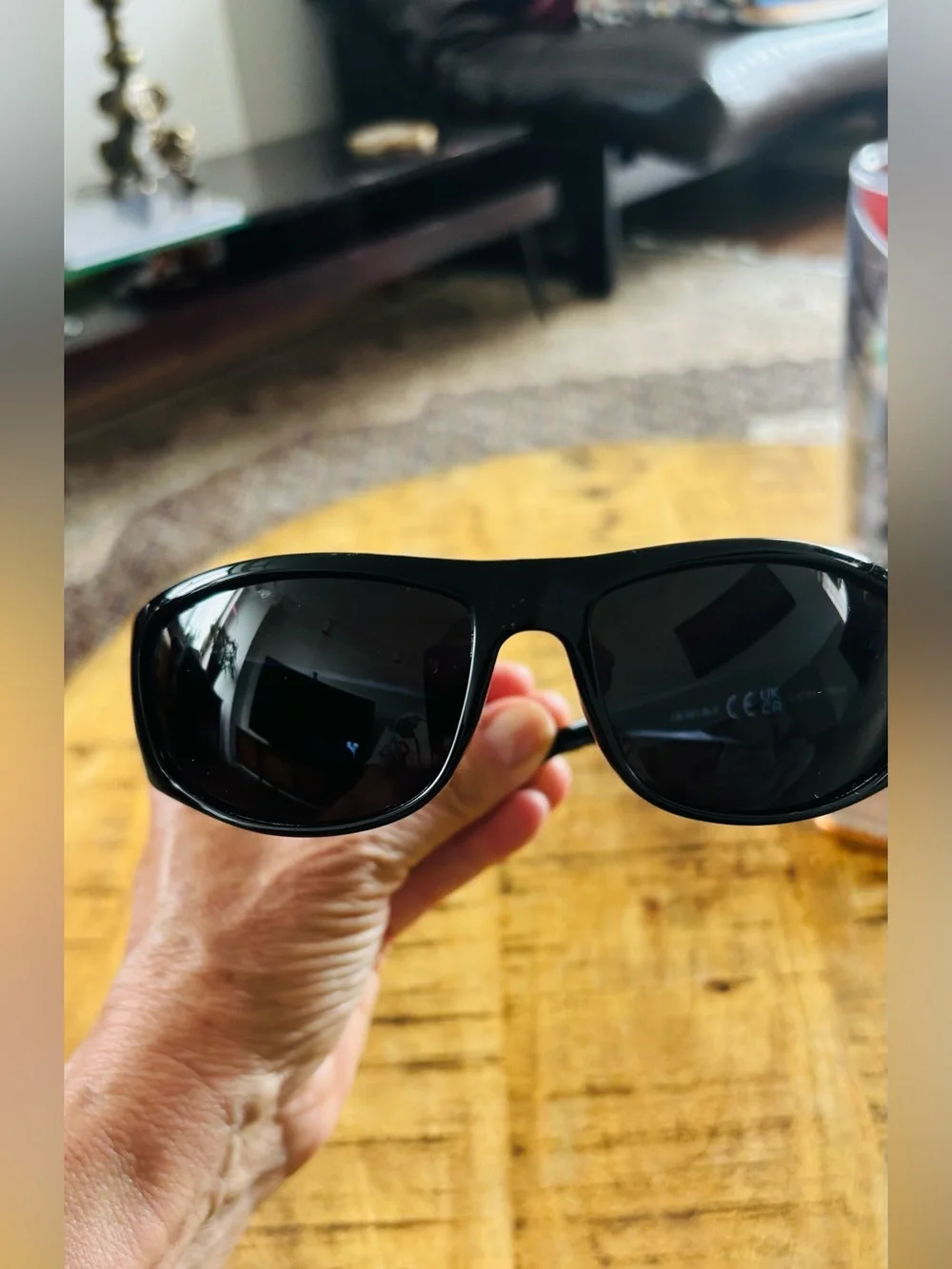 grinderPUNCH Black Wrap Around Super Dark Biker Style Sunglasses Unisex